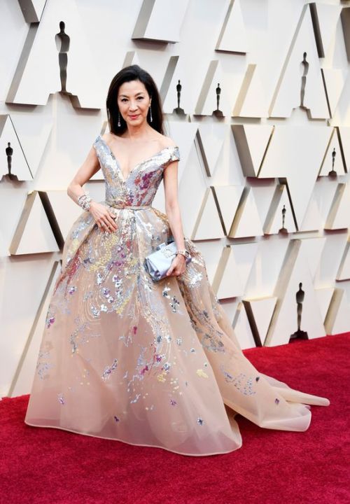 Michelle Yeoh in Elie Saab and Chopard jewelryPhoto: Getty...