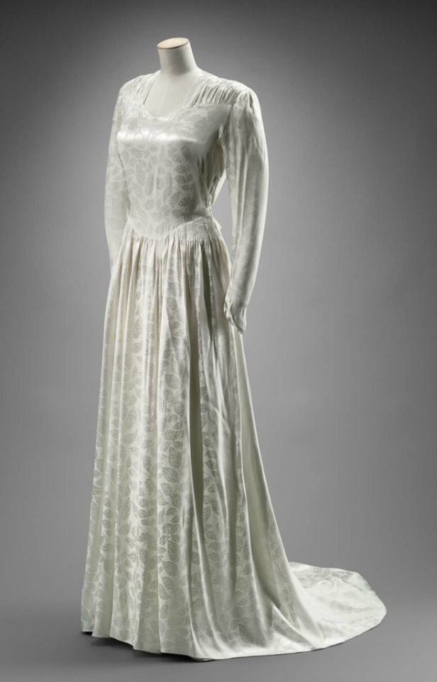 Ephemeral Elegance — Acetate Satin Wedding Dress, ca. 1945 via MFA