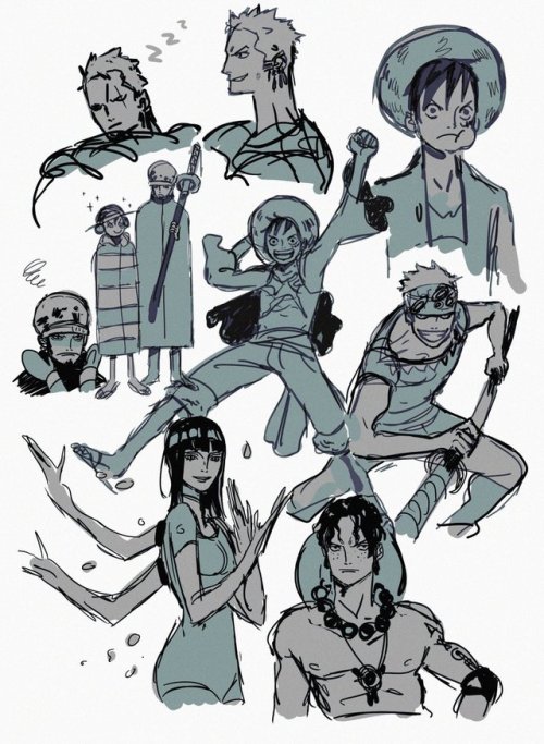 saishoguu:Some One Piece sketches from earlier today