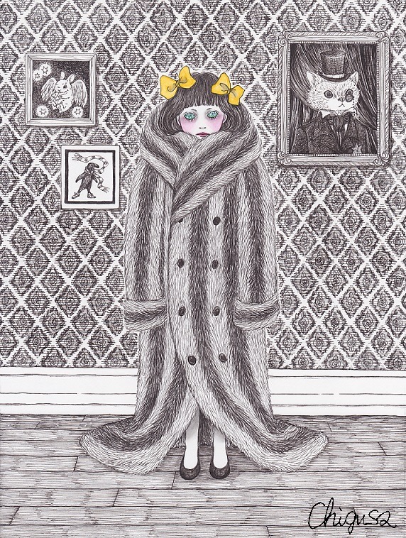 Edward Gorey’s fur coat (2017) by chigusa // tumblr // etsy // society6 // — Immediately post your art to a topic and get feedback. Join our new community, EatSleepDraw Studio, today!