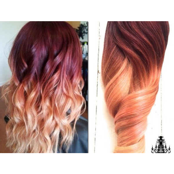 Laurynlovesyoualways Red Violet Peach Ombre Hair Auburn Ombre