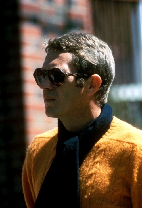 Steve McQueen on the set of Bullitt (1968)