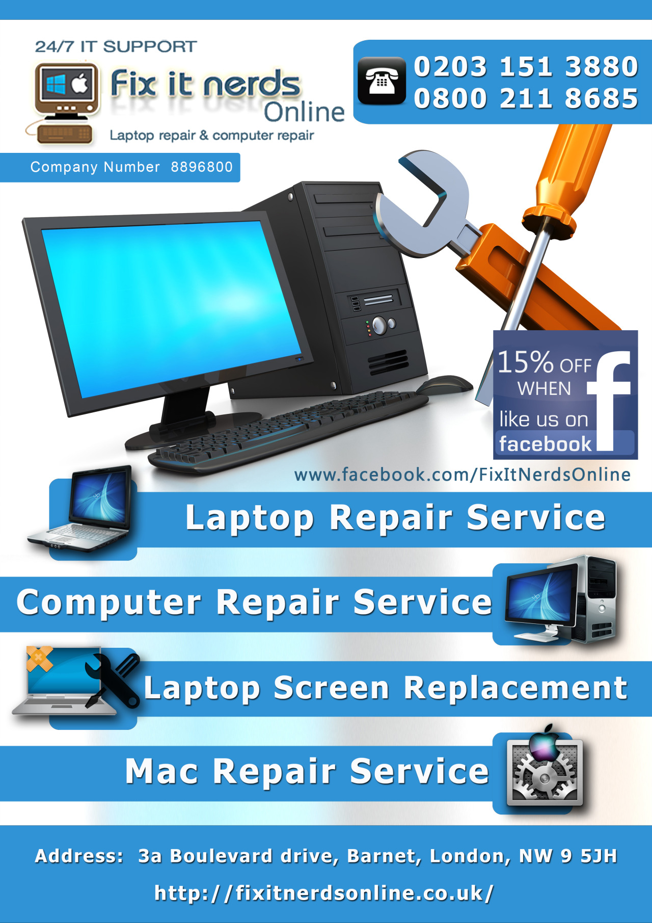 Fix It Nerds Online Laptop repair Services in London for more