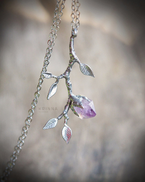 alisamaskaeva amethyst elf fairy tin purple crystal elven krinnahandmade rainbow tiffany krinna leaves art twigs soldering silver artstagram green leaf branches