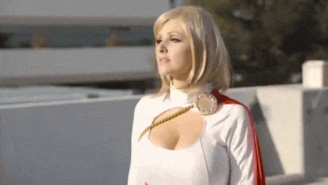 Power girl costume gif Power girl costume gif