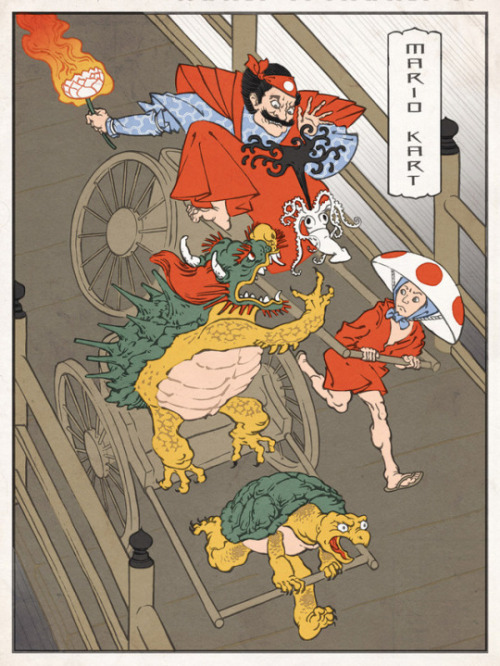 retrogamingblog:Nintendo Characters in the Japanese Ukiyo-e Art...