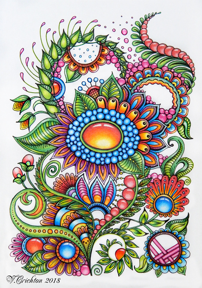 ZENTANGLE HOUSE — Zentangle art, zentangle gems and droplets, colour...