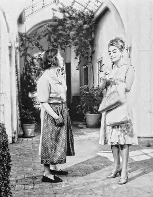 Agnes Moorehead and Joan Crawford