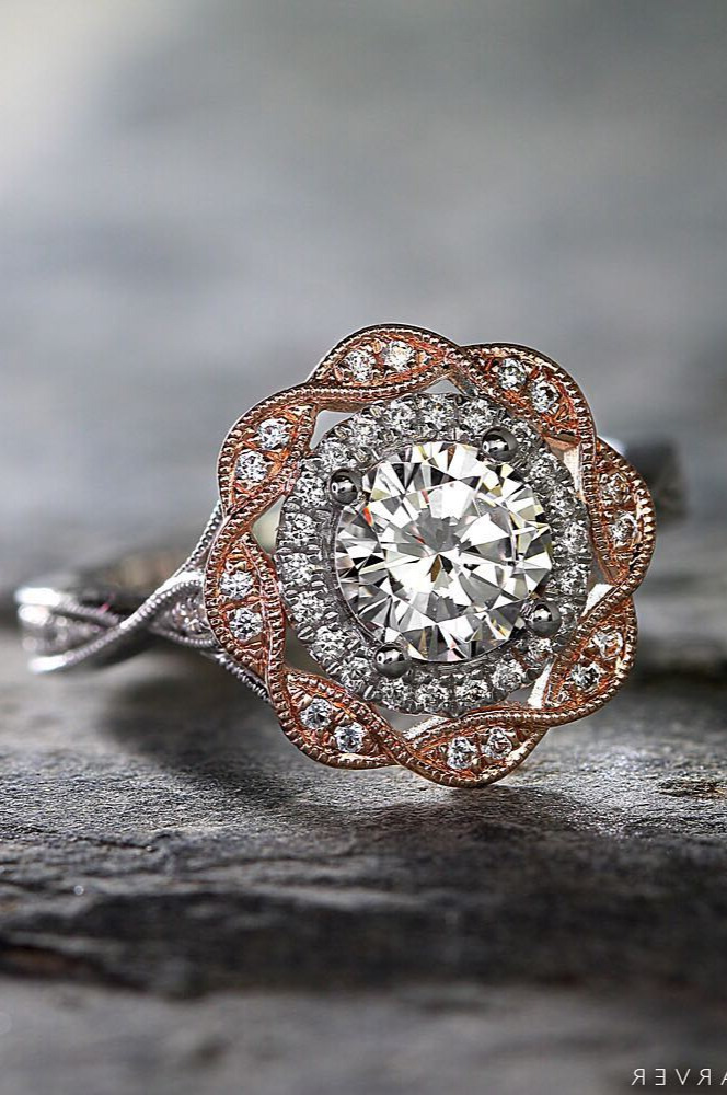 rose gold engagement rings, jewels, party, blogger, mustfollow A floral inspired rose and platinum engagement ring! ||B287-01WRA|| , crownringofficial , noamcarver , twotone , twotoned , twotonering , rosegold , whitegold , mixnmatch , rings , jewelryaddict , diamondrings , theknotrings , ruffledblog 