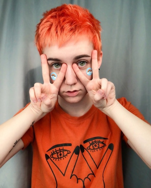 weird pic but I like it I’ll probably be posting a lot of random selfies since I changed my hair lol myface orange hair