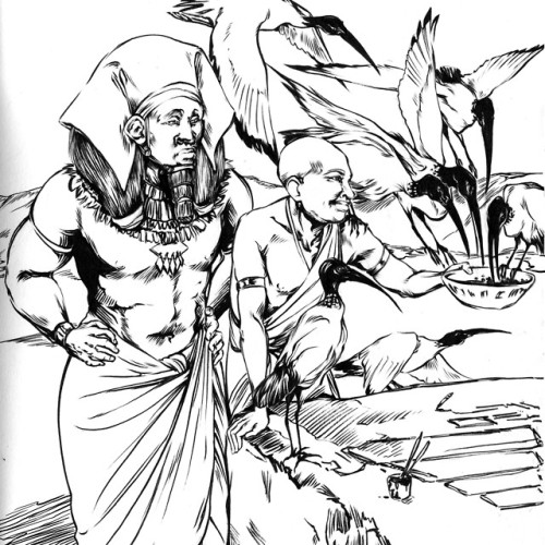 evelynhewett:Inktober Day 5: Djoser and ImhotepThe scarce...