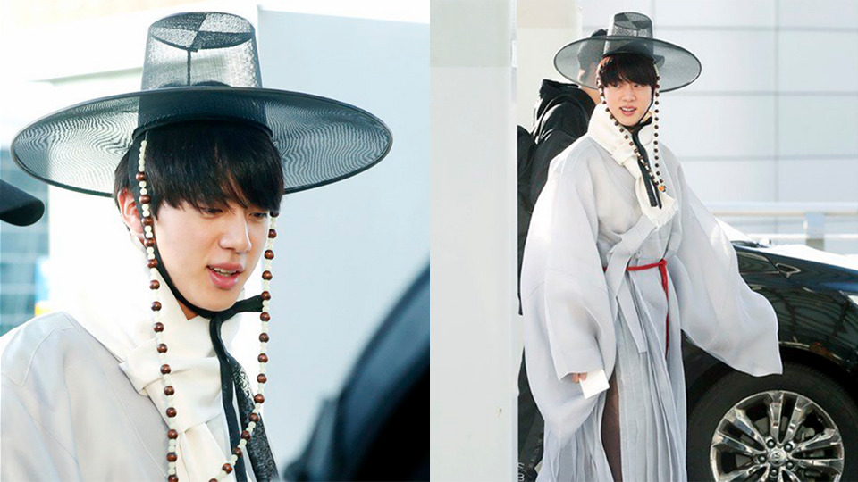 Worldwide Handsome Jin Wears Hanbok At Airport Army Deduces He