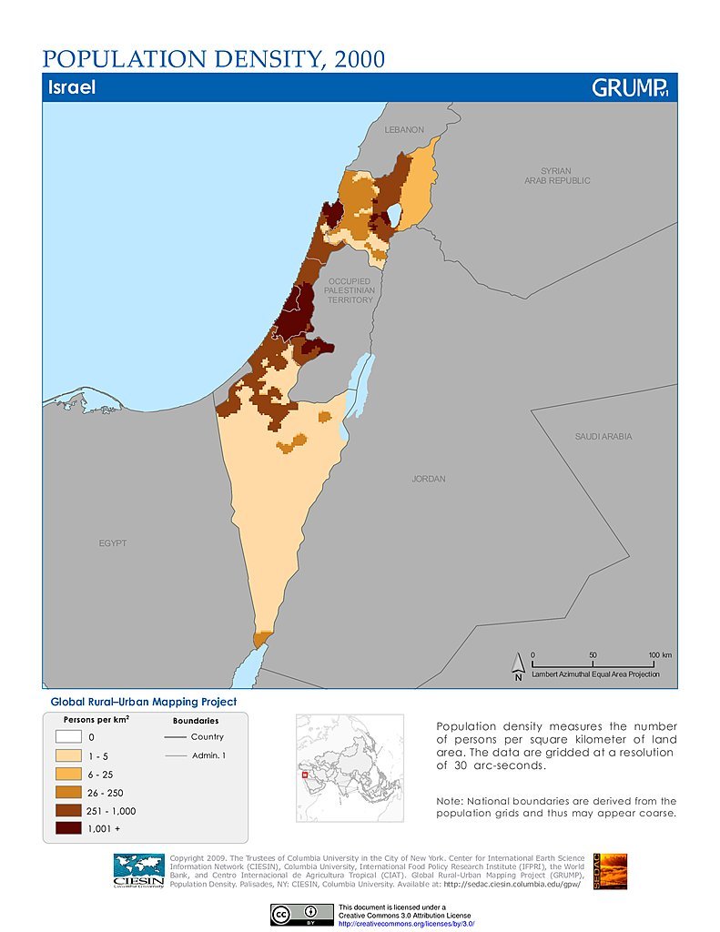 Aleksthegreat — mapsontheweb Israel Population Density