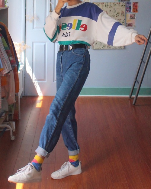 celestialyouth:got these sweaters & mickey jeans from ebay...