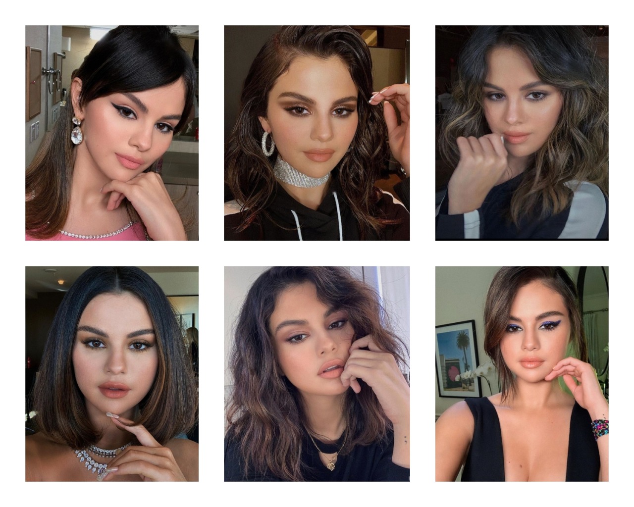 selena gomez selfie collage