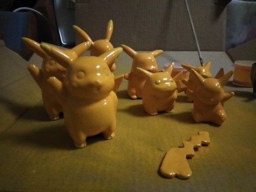 WIP Wednesday!!!!1. Shiny Pikachu getting airbrushed2....