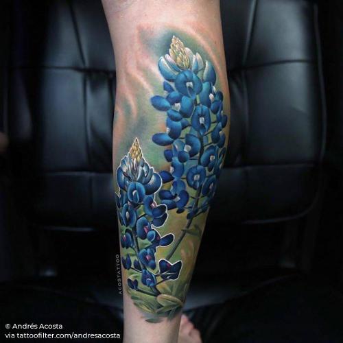 Tattoo uploaded by Rebecca An • Bluebonnet tattoo (IG-@tannerriggs) # bluebonnets #texastattoo #texas #naturetattoo #tannerriggs  #traditionaltattoo • Tattoodo