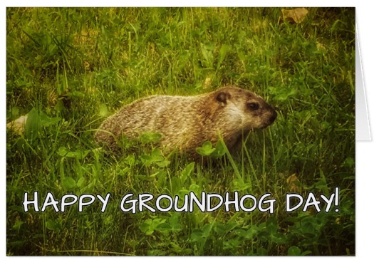 Happy Groundhog Day greeting card