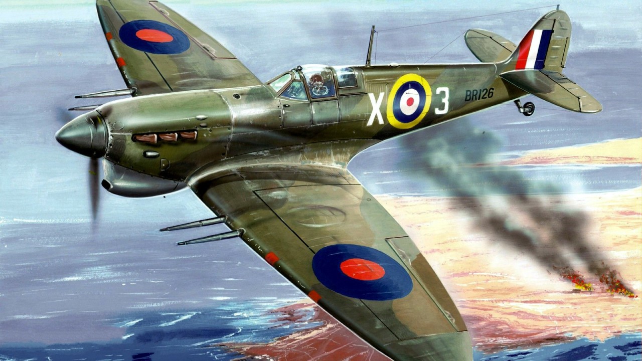 Pinturas Aviación II Guerra Mundial — 1945 Supermarine Seafire LF Mk ...