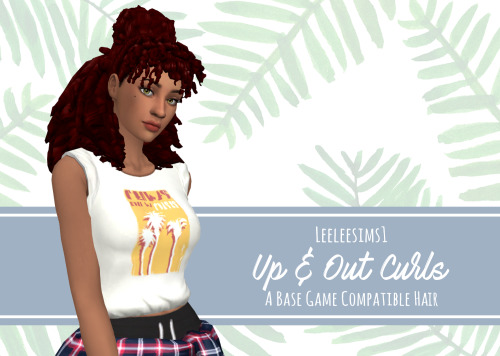 leeleesims1:Up & Out Curls - A Base Game Compatible...