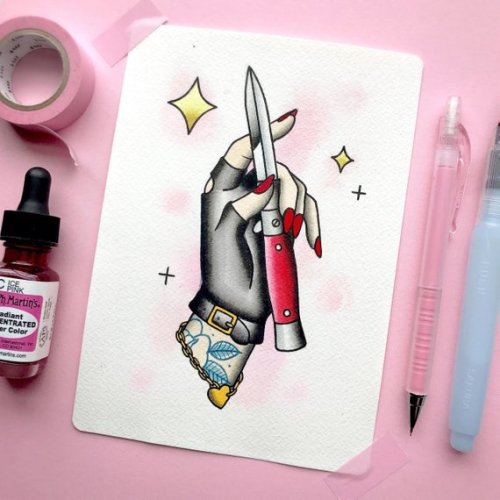 spookyfoxfashion:Tattoo Flash Art Prints by tinybunnybonesx /...