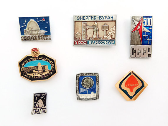 Vintage space-themed enamel pins, available here: https://etsy.me/2uLcpk1