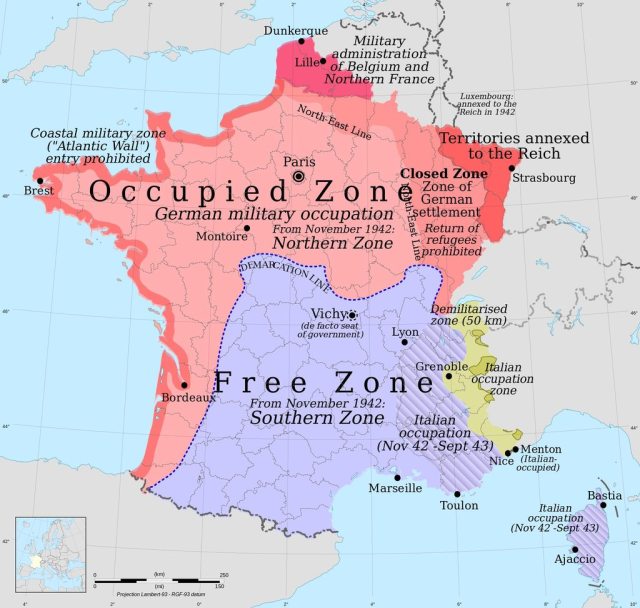 Map of occupied France. More World War 2 maps >> - Maps on the Web