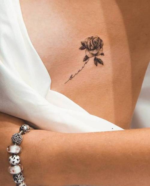 Rib Floral Tattoo - Tattoo Designs for Women