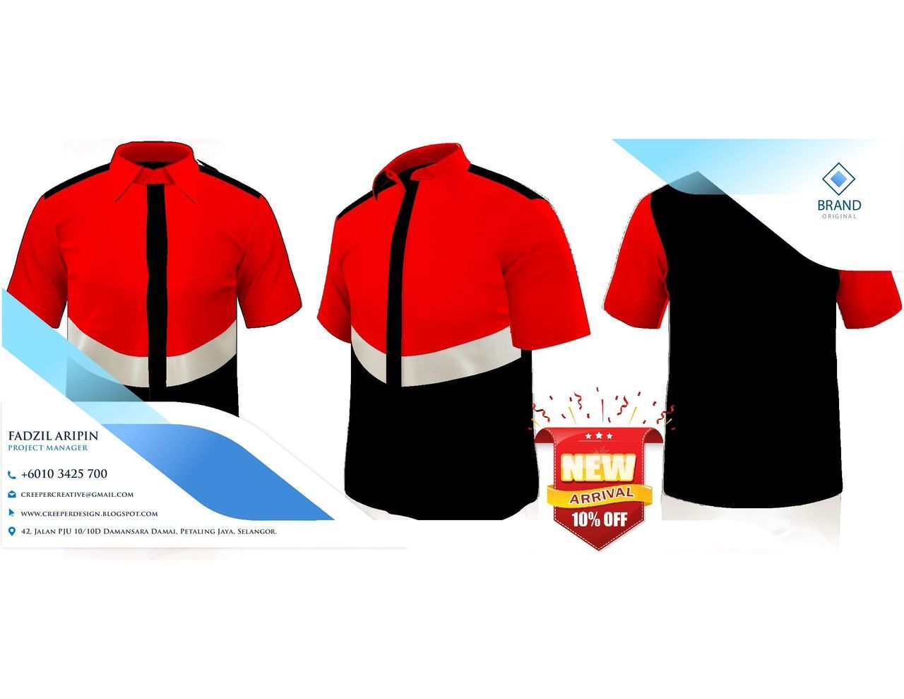 Antara pelanggan baju korporat kami termasuklah individu, N.G.O, Jabatan Kerajaan, Persatuan, Kelab dan IPT. Antara Contoh Design Baju Uniform Custom Made:Fadzil AripinPhone : +6 036148 0154Mobile : +6 010 3425 700Email : creepercreative@gmail.com