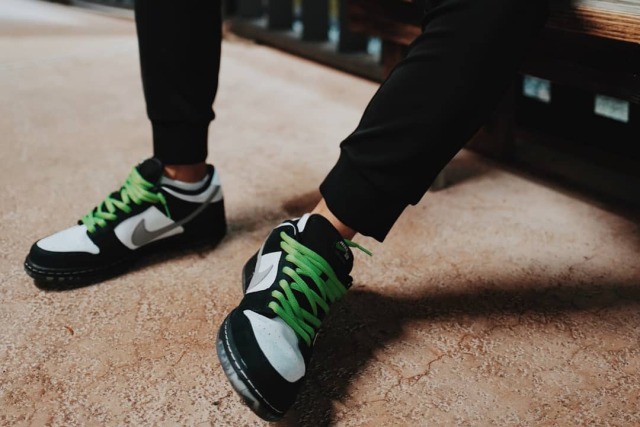 nike sb panda pigeon on feet