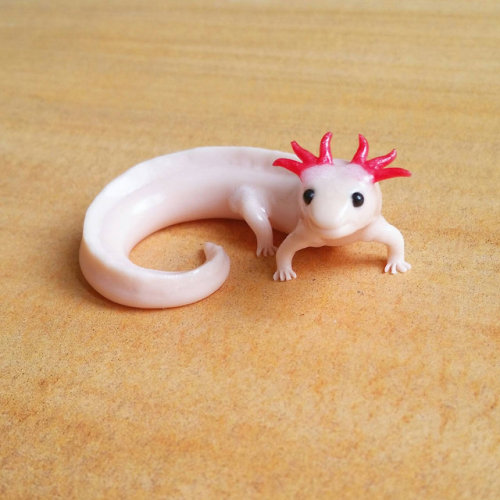 theclaykiosk:sosuperawesome:Axolotl, Snake and Lizard...