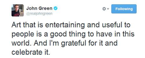 edwardcullenbella:John Green being fucking awesome