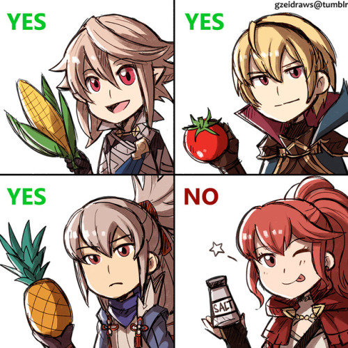 gzeidraws:guide to healthy diet in FE fandom (¬‿¬)