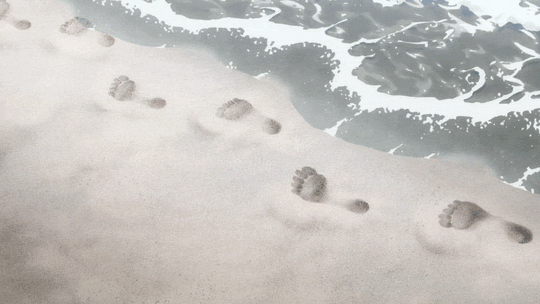 Image result for gif footprints in the sand