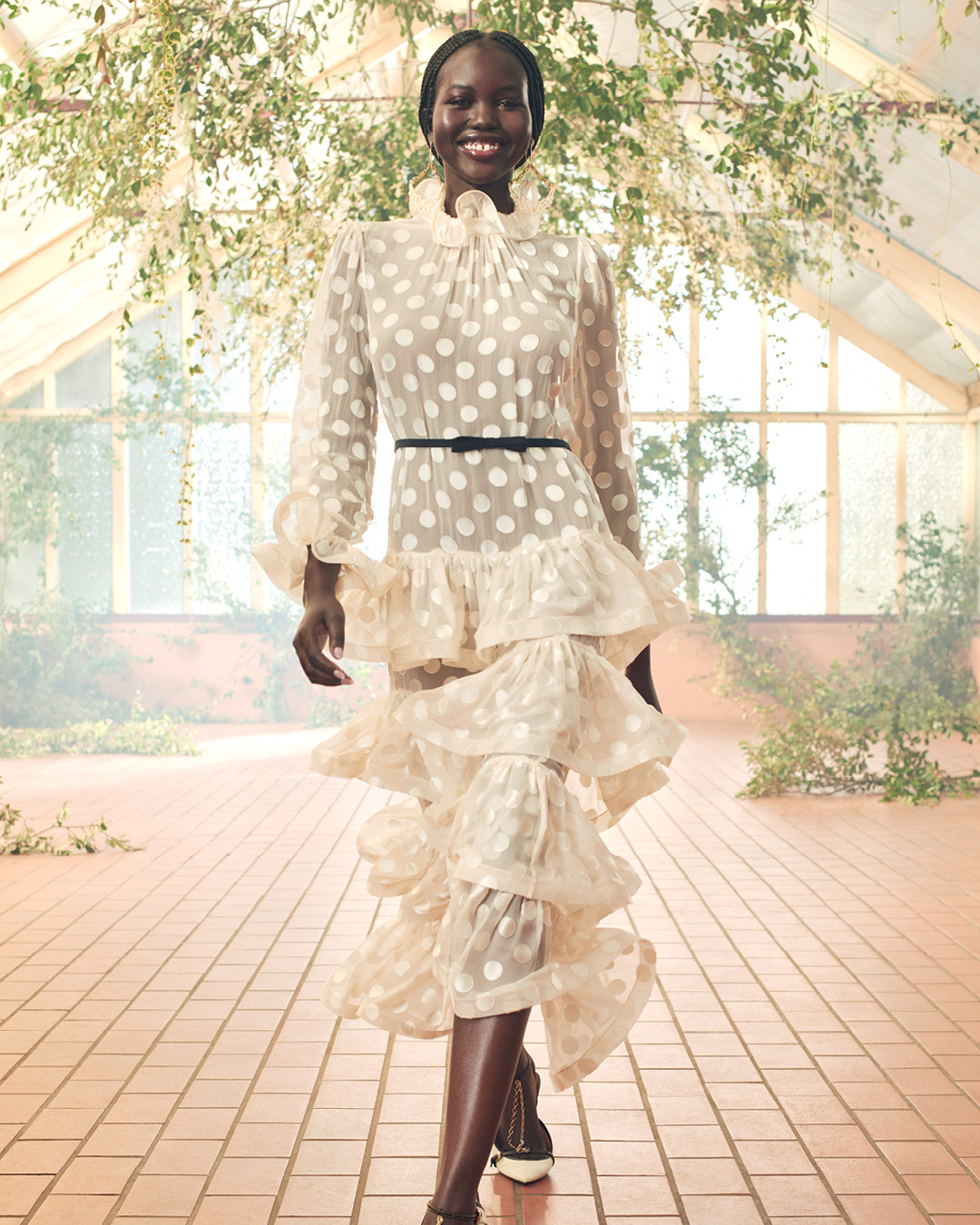 @adutakech wears Look 28 The Lovestruck Fluted Mid