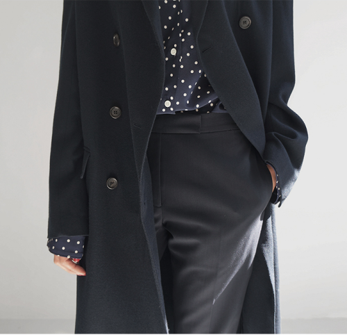 coat blouse trousers polka dots apusto