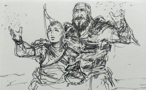 demi-pixellated:Slow day at work spent doodling God of War bc...