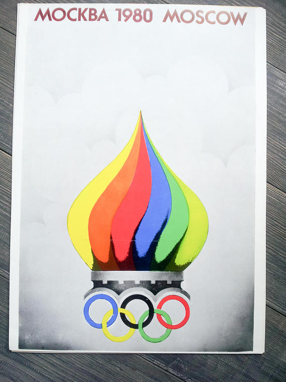 Original vintage poster for the Olympic Games held in Moscow in 1980.
Buy: https://www.etsy.com/sovietpostcards/listing/553431830/