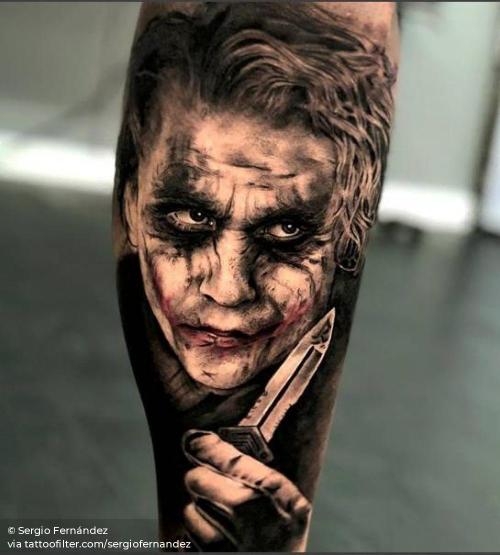 By Sergio Fernández, done in Malaga. http://ttoo.co/p/35199 actor;batman;big;black and grey;calf;dc comics character;dc comics;facebook;famous character;fictional character;film and book;heath ledger;patriotic;portrait;sergiofernandez;the joker;twitter;united states of america