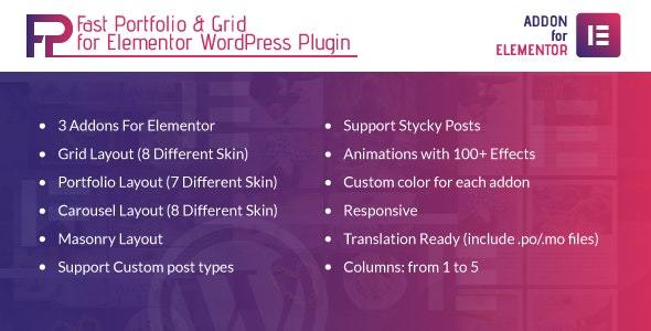 Fast Portfolio & Grid for Elementor v1.0 – WordPress Plugin Nulled