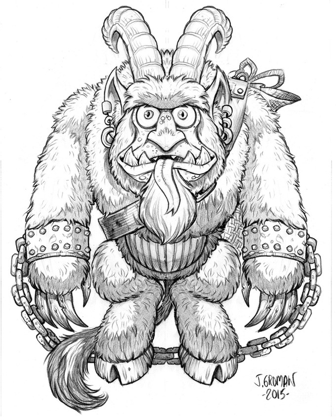 A Krampus coloring page - It Was A Work of Craft