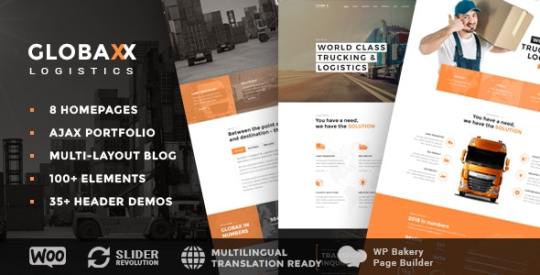 Globax v2.0 - Logistics WordPress Theme + Woocommerce Nulled