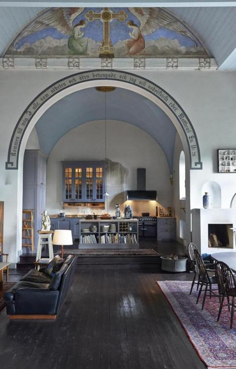 Kitchen in a former church | photos by Helene BernstoneFollow...