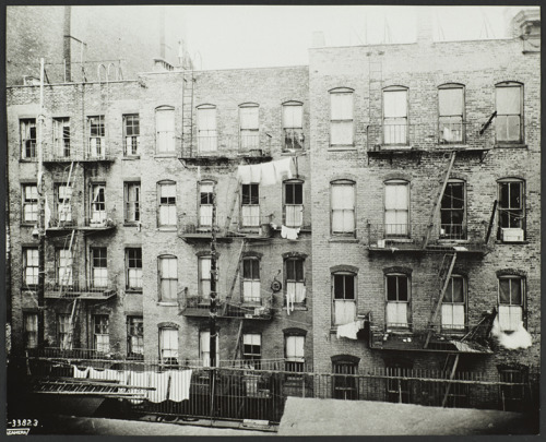 onceuponatown:New York: Tenement housing. Early...