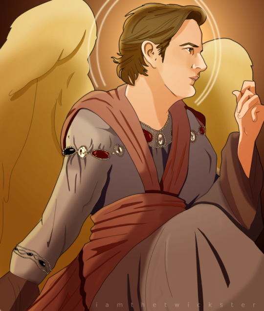 Gabriel, in a more traditional costume.