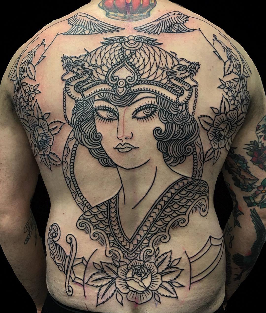 Old School Tattoos Back Piece By Claudia De Sabe