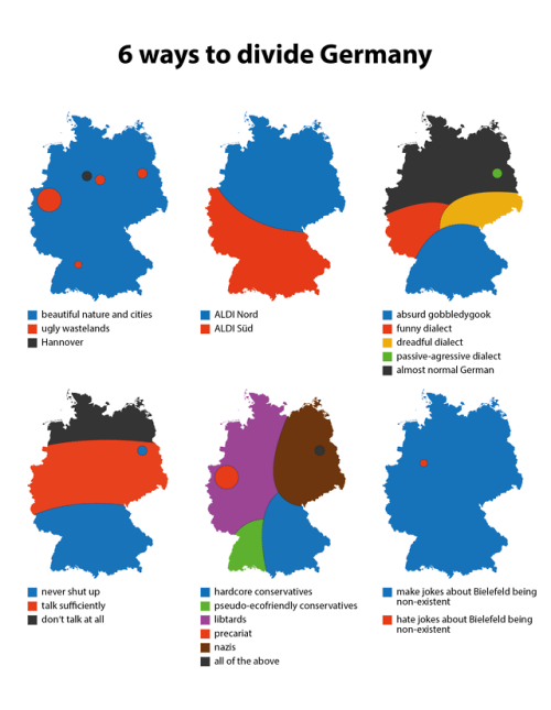 6 ways to divide Germany. More stereotype maps >> - Maps on the Web