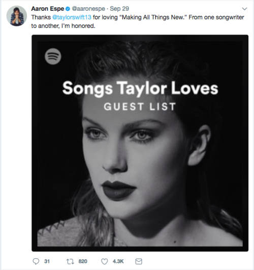 goodtaylornews:Master post of artists tweeting about Taylor’s...