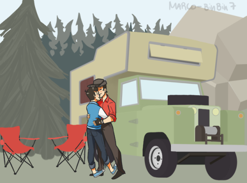 tf2-school-au:[Camping] “Just you and me, in the woods,...