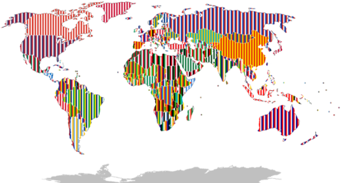 mapsontheweb:Map of national flag colours.